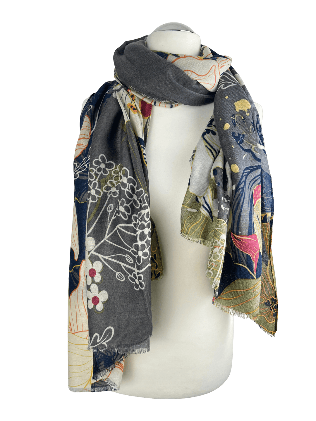 Schal floral, grau von Bella Vita - Mode & Lifestyle
