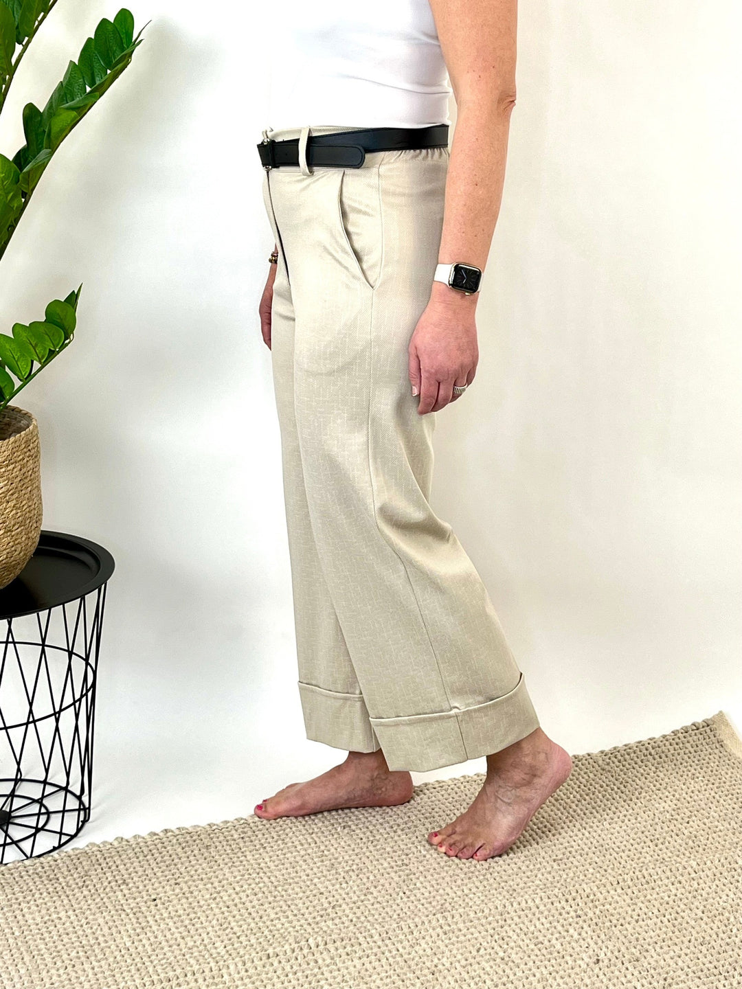 7/8-Hose mit Aufschlag, beige von Bella Vita - Mode &amp; Lifestyle