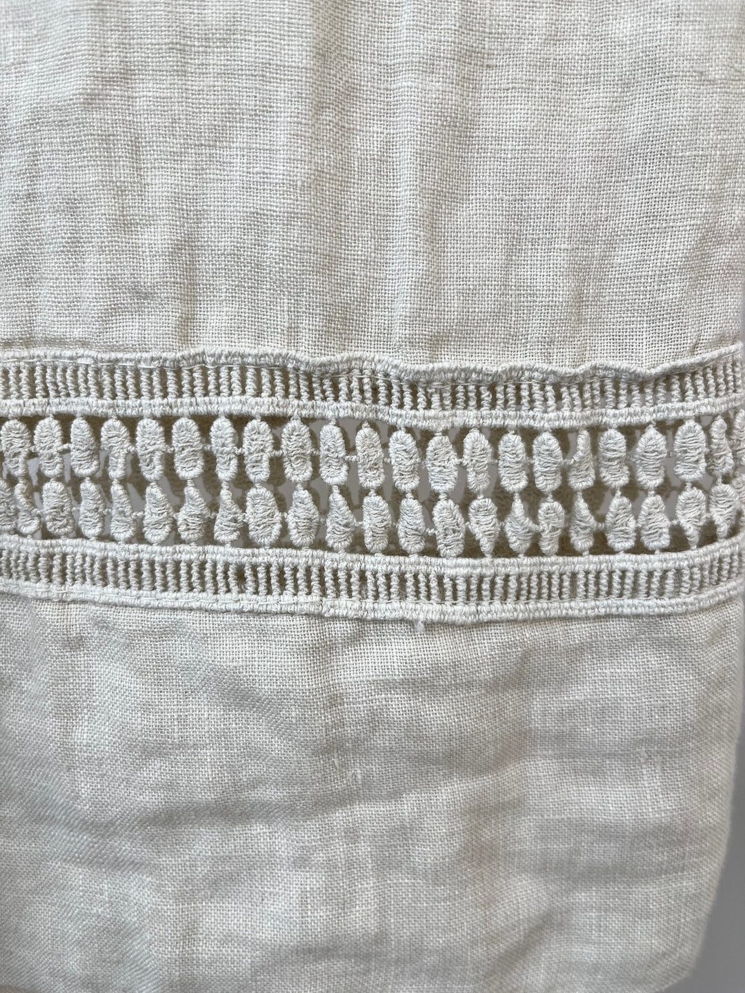 7/8-Leinenhose mit Crochet-Bordüre, beige von Bella Vita - Mode &amp; Lifestyle