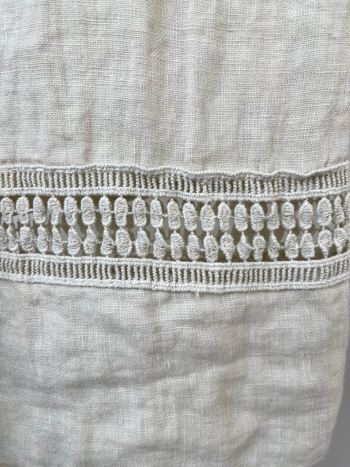 7/8-Leinenhose mit Crochet-Bordüre, beige von Bella Vita - Mode &amp; Lifestyle