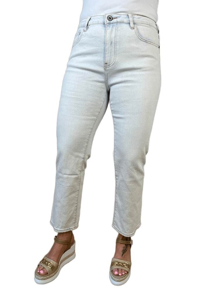 7/8-Jeans, blue bleached