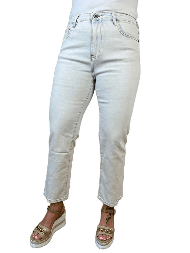 7/8-Jeans, blue bleached