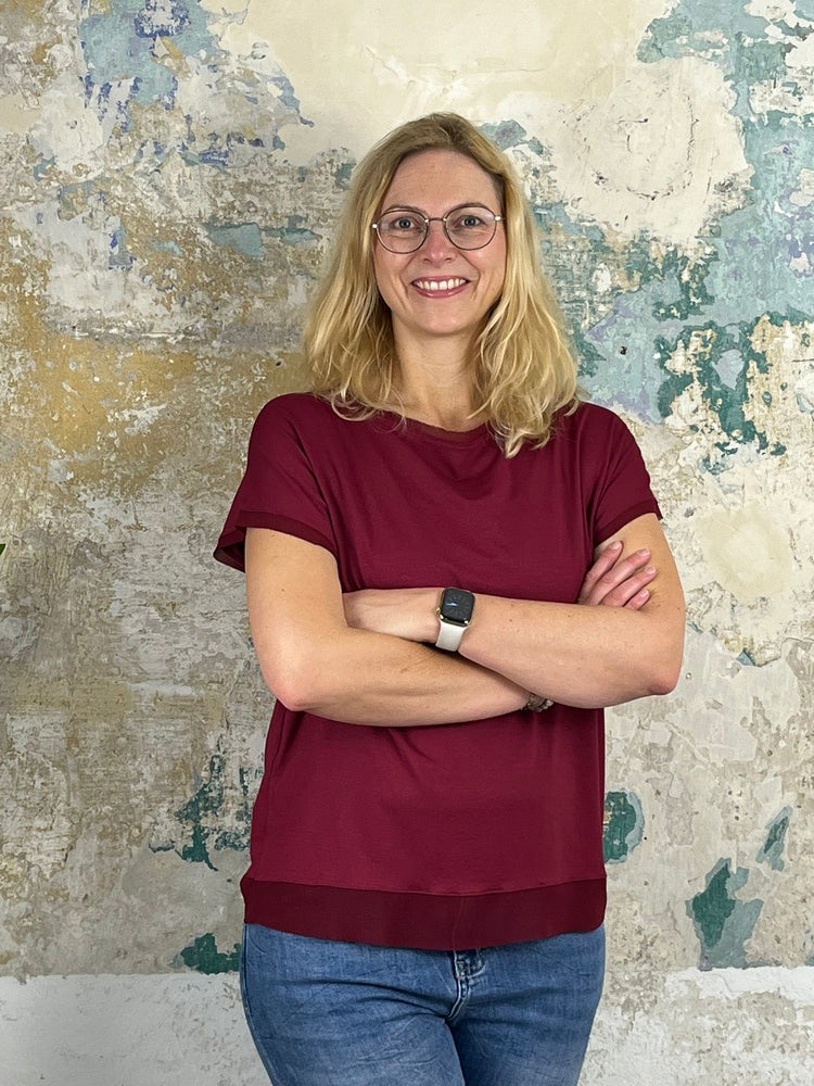 Basicshirt mit Chiffonkante von Bella Vita - Mode &amp; Lifestyle