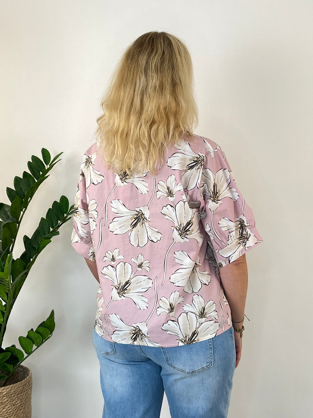 Baumwollbluse "Flower Love", rosa von Bella Vita - Mode &amp; Lifestyle