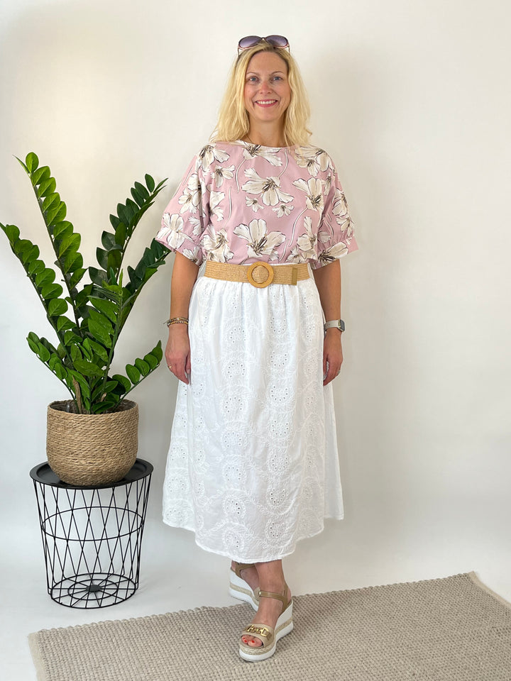Baumwollbluse "Flower Love", rosa von Bella Vita - Mode &amp; Lifestyle