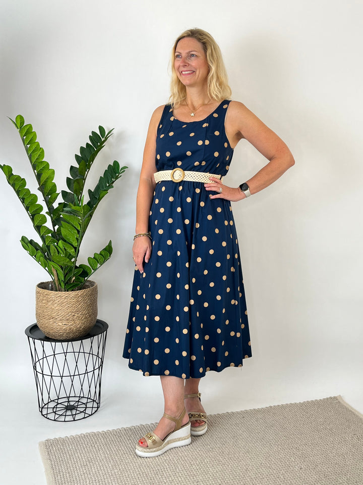 Baumwollkleid Polka Chic, marine von Bella Vita - Mode &amp; Lifestyle