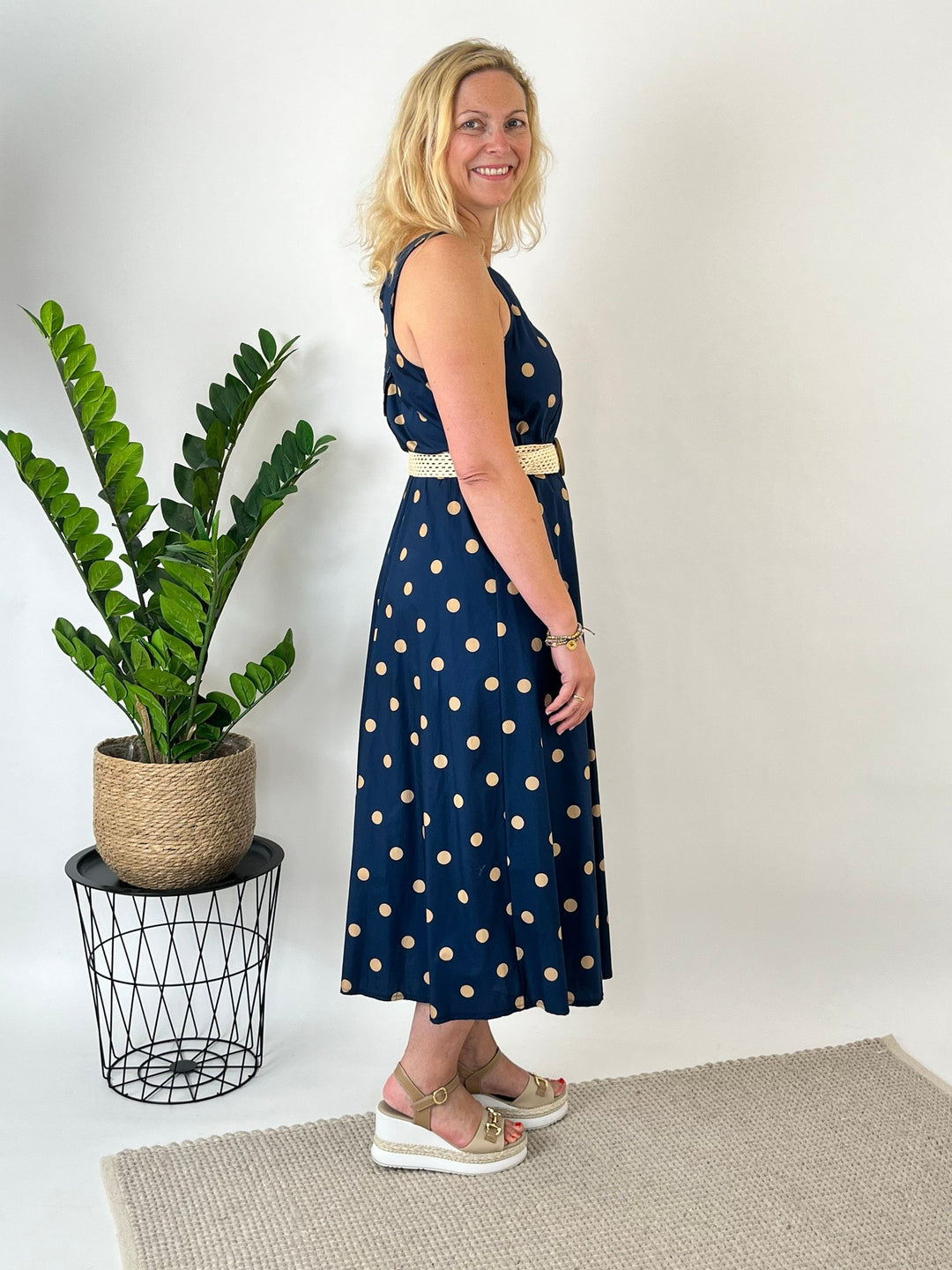 Baumwollkleid Polka Chic, marine von Bella Vita - Mode &amp; Lifestyle