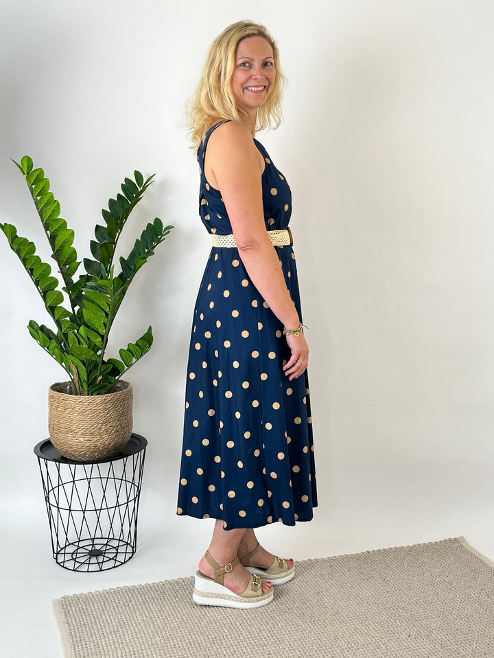 Baumwollkleid Polka Chic, marine von Bella Vita - Mode &amp; Lifestyle