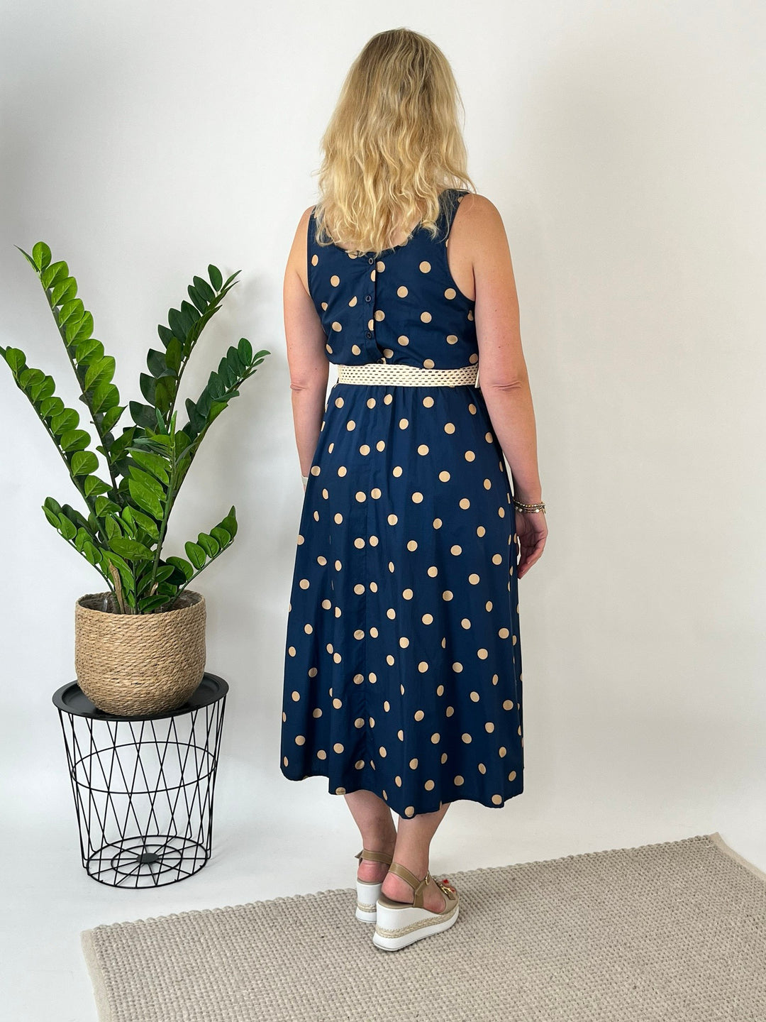 Baumwollkleid Polka Chic, marine von Bella Vita - Mode &amp; Lifestyle