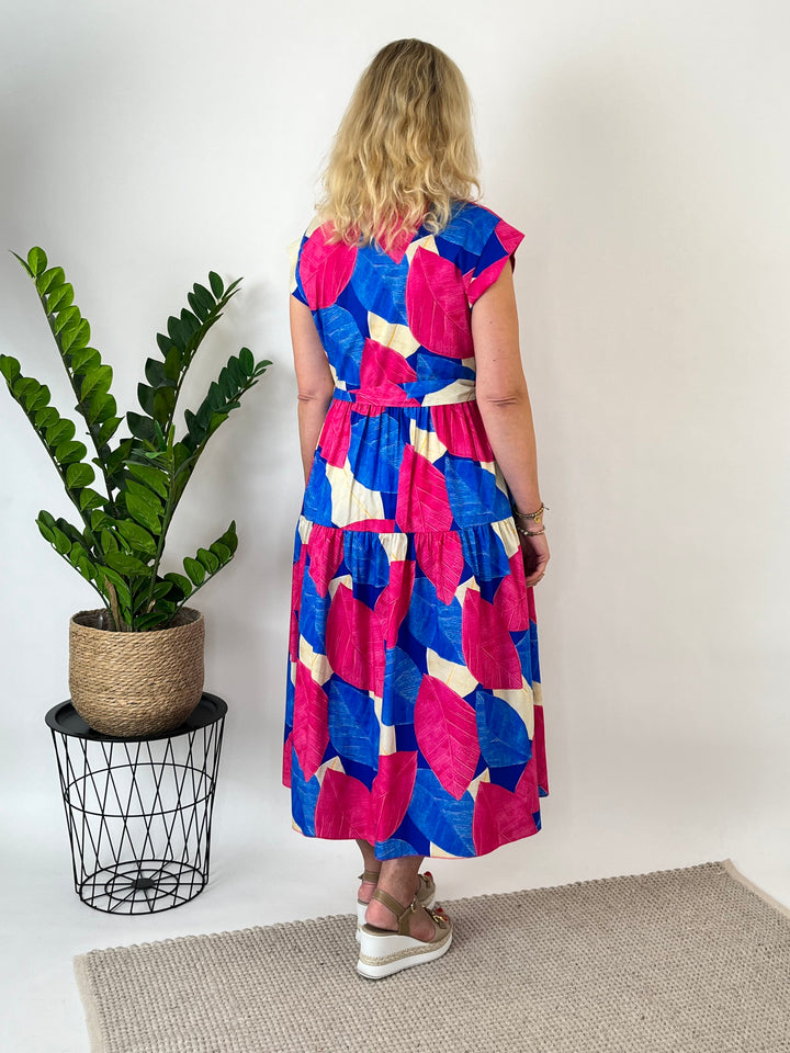 Baumwollkleid Summer Bloom, pink-blau von Bella Vita - Mode &amp; Lifestyle