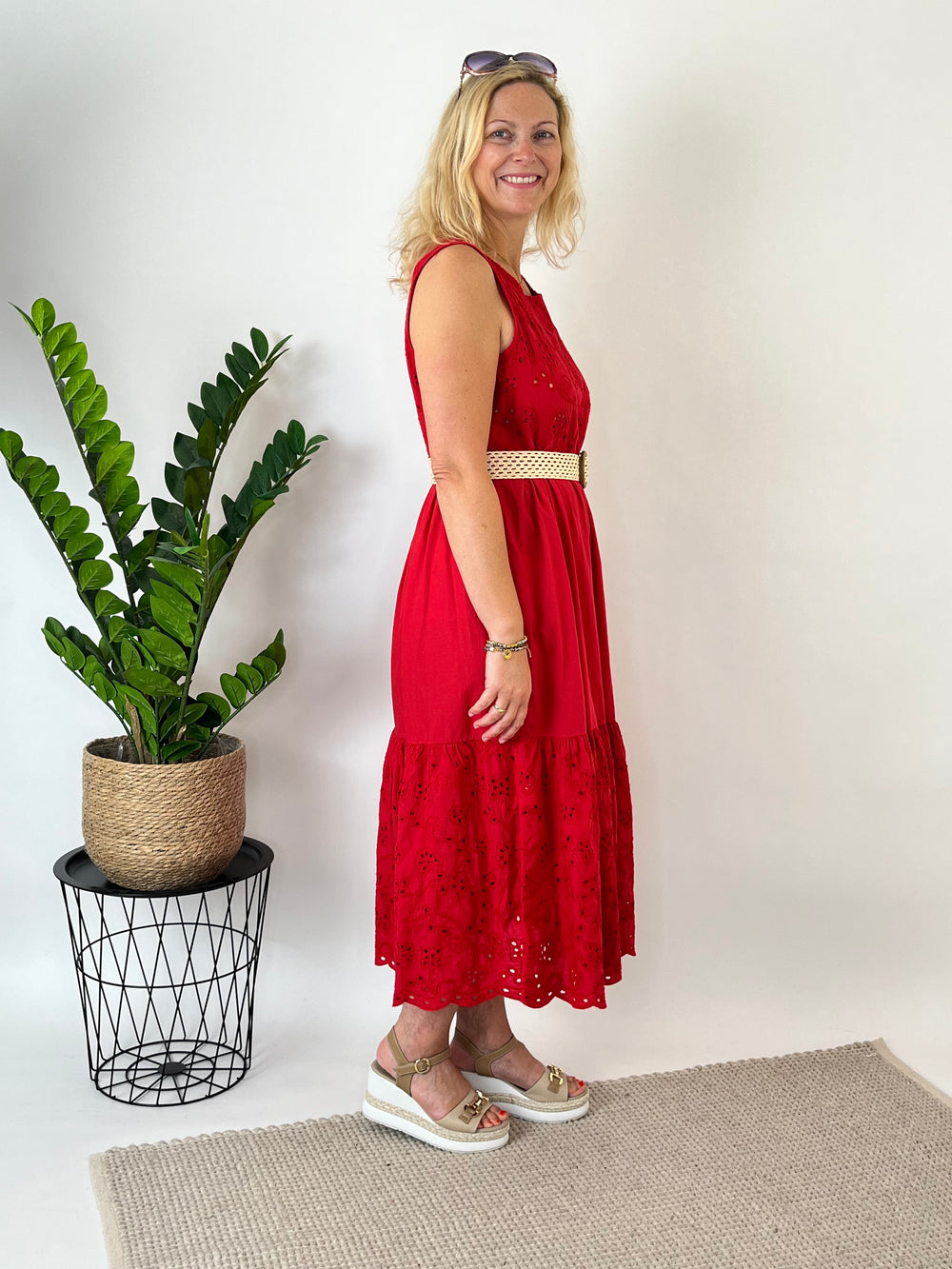 Baumwollkleid Summer Romance, rot von Bella Vita - Mode & Lifestyle