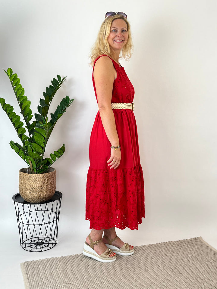 Baumwollkleid Summer Romance, rot von Bella Vita - Mode &amp; Lifestyle