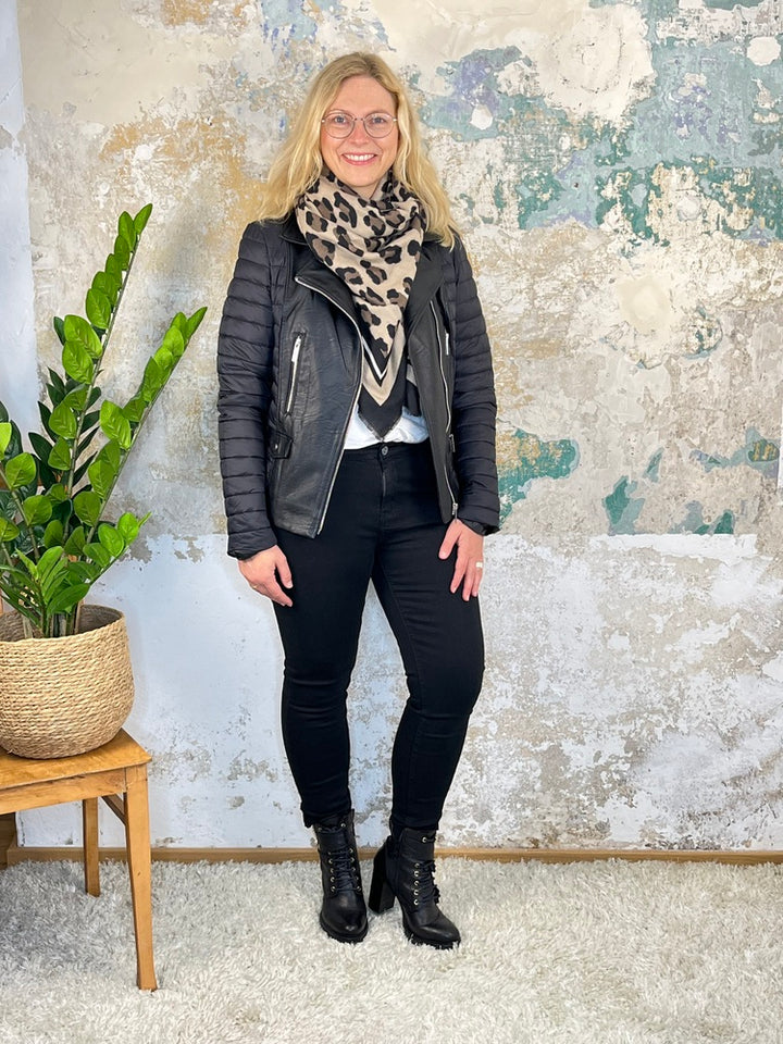 Bikerjacke im Materialmix von Bella Vita - Mode &amp; Lifestyle