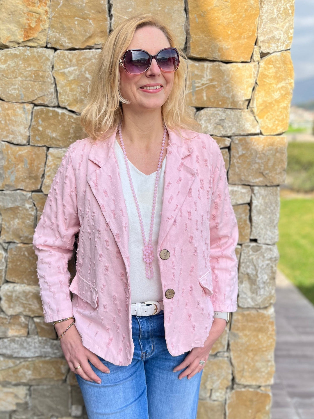 Blazer aus Strukturware, rosa von Bella Vita - Mode &amp; Lifestyle