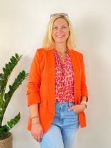 Blazer mit Raffärmeln, orange von Bella Vita - Mode & Lifestyle