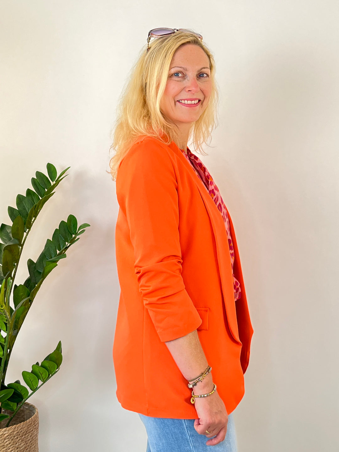 Blazer mit Raffärmeln, orange von Bella Vita - Mode &amp; Lifestyle