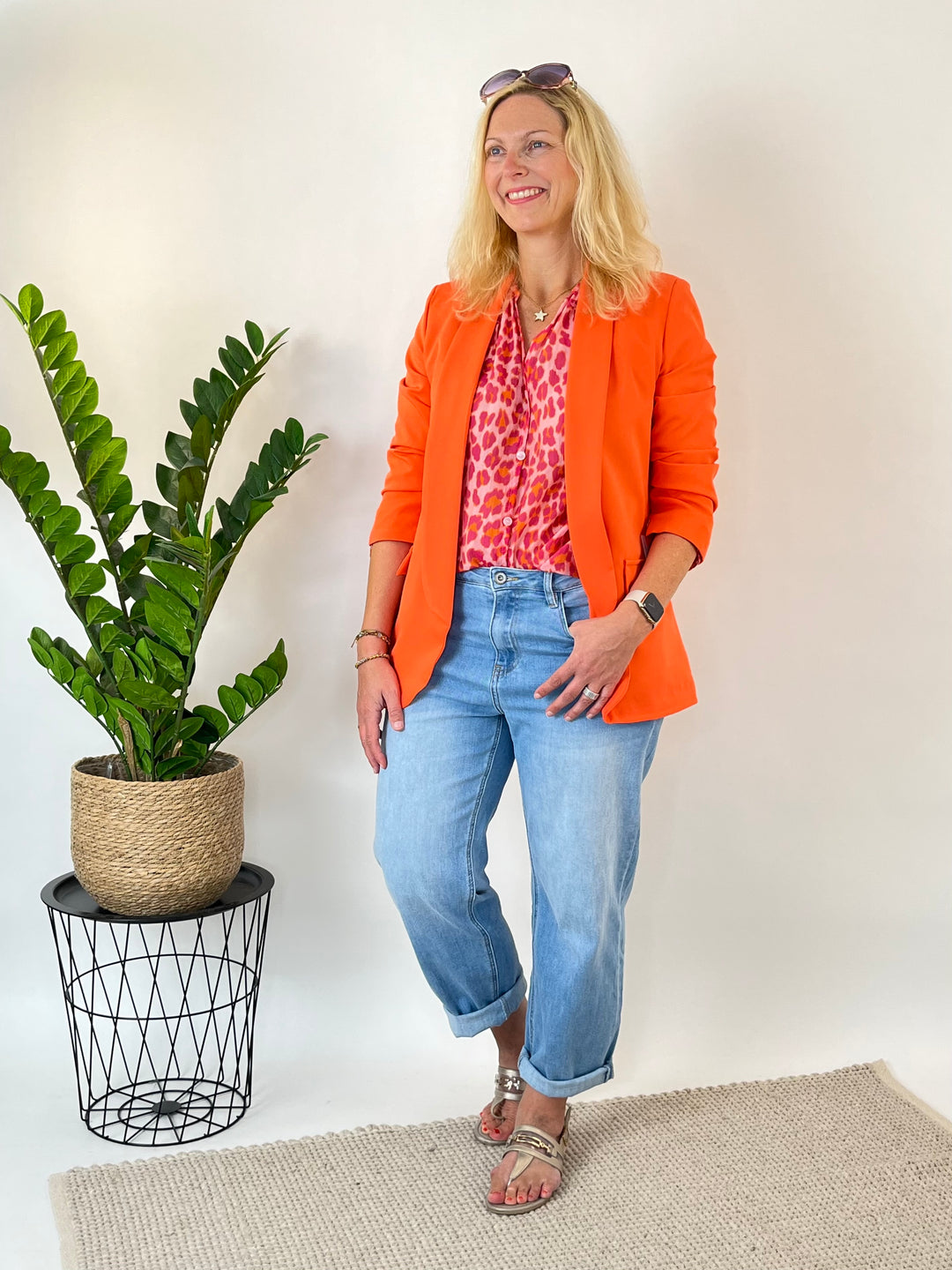 Blazer mit Raffärmeln, orange von Bella Vita - Mode &amp; Lifestyle