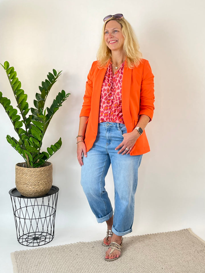 Blazer mit Raffärmeln, orange von Bella Vita - Mode &amp; Lifestyle