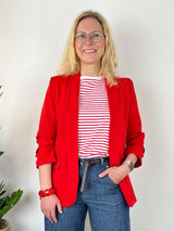 Blazer mit Raffärmeln, rot von Bella Vita - Mode & Lifestyle