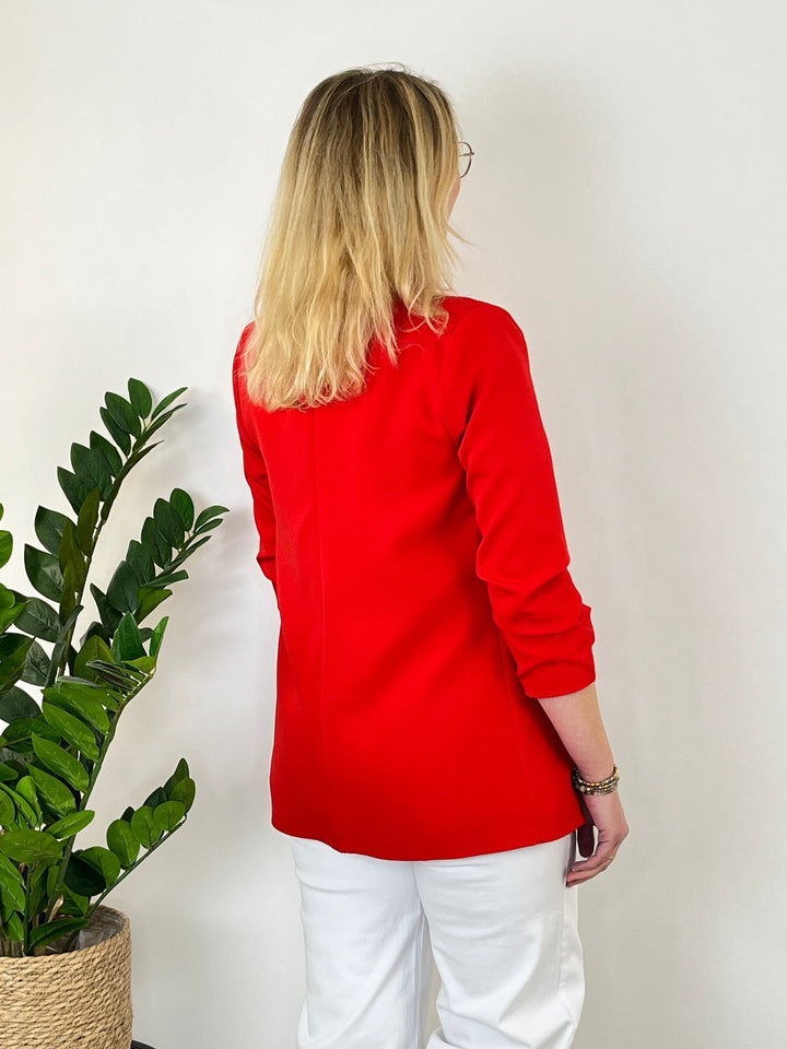 Blazer mit Raffärmeln, rot von Bella Vita - Mode &amp; Lifestyle