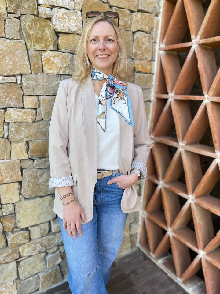 Blazer mit Streifenfutter, beige von Bella Vita - Mode &amp; Lifestyle