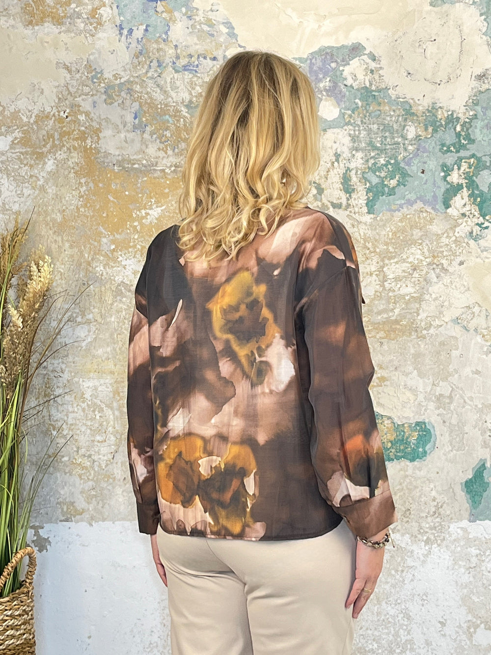 Bluse Alloverdruck, braun von Bella Vita - Mode & Lifestyle