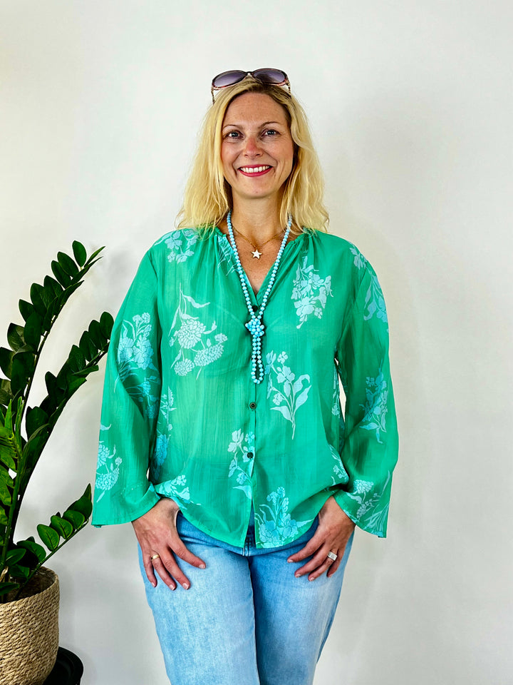 Bluse Floral Breeze, grün von Bella Vita - Mode &amp; Lifestyle