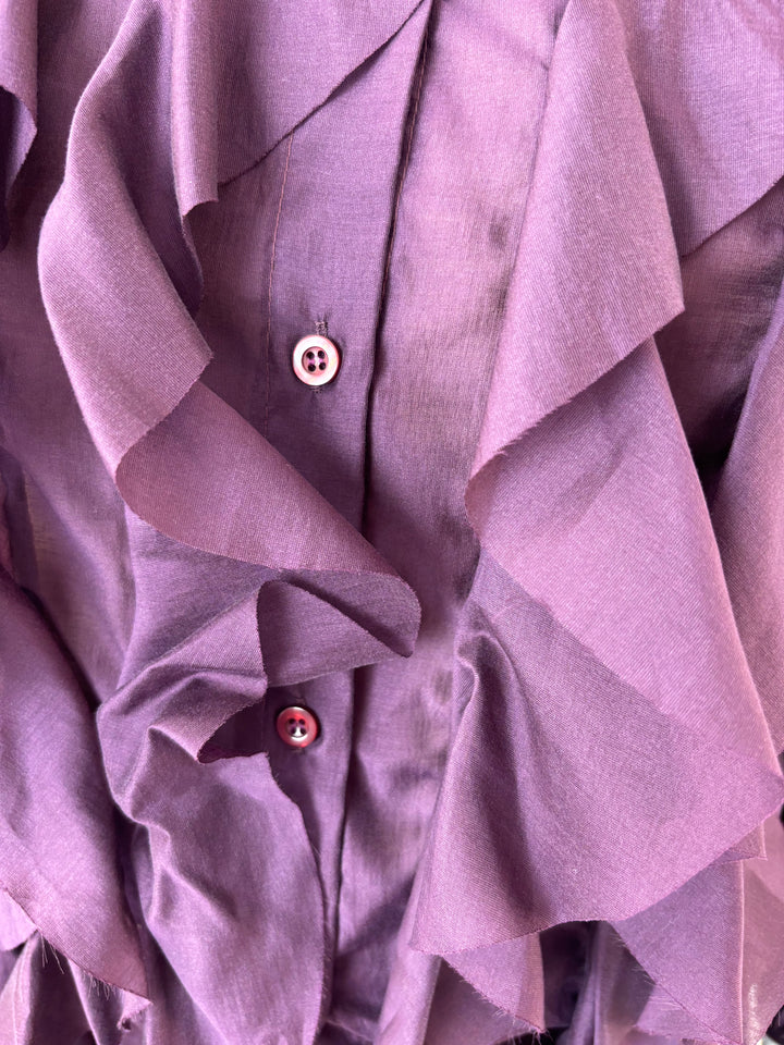 Bluse mit Rüschen, bordeaux