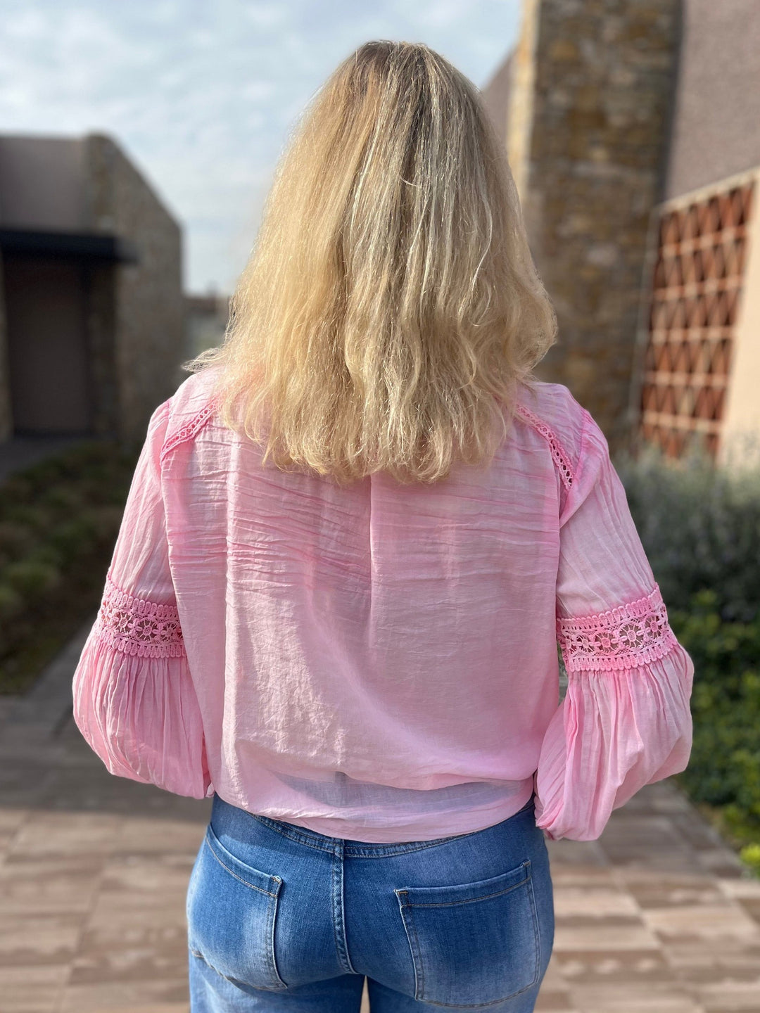 Bluse mit Spitzendetails, rosa von Bella Vita - Mode &amp; Lifestyle