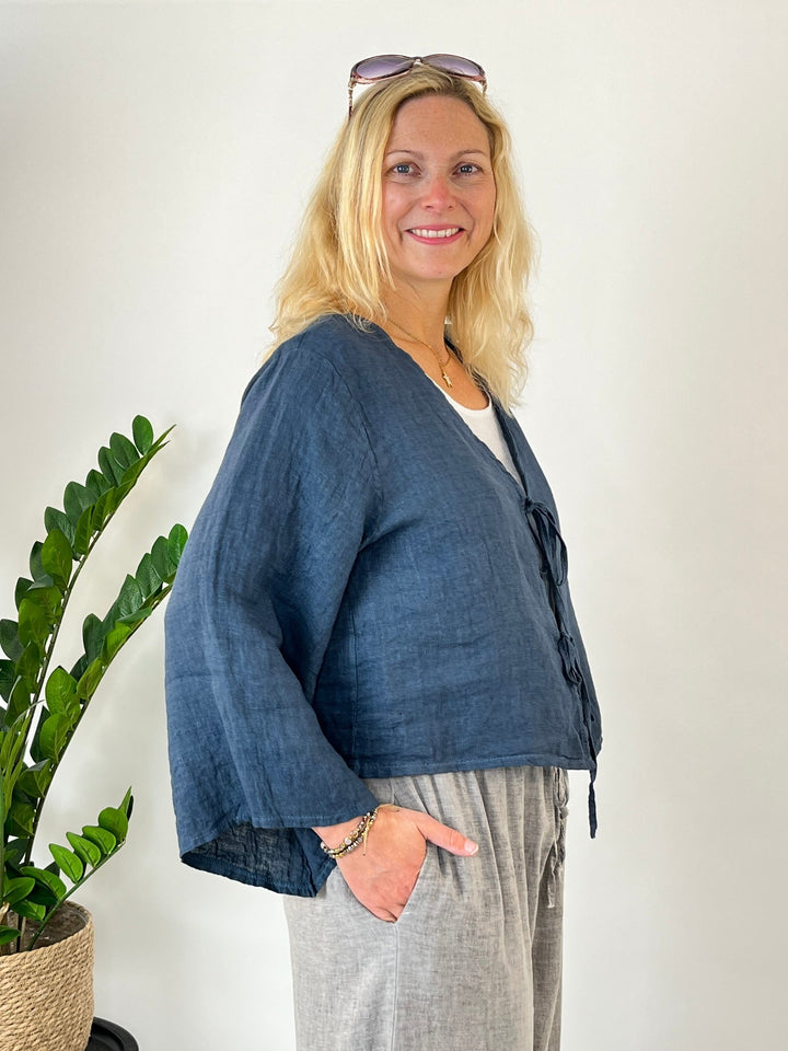 Blusenjacke aus Leinen, marine von Bella Vita - Mode &amp; Lifestyle