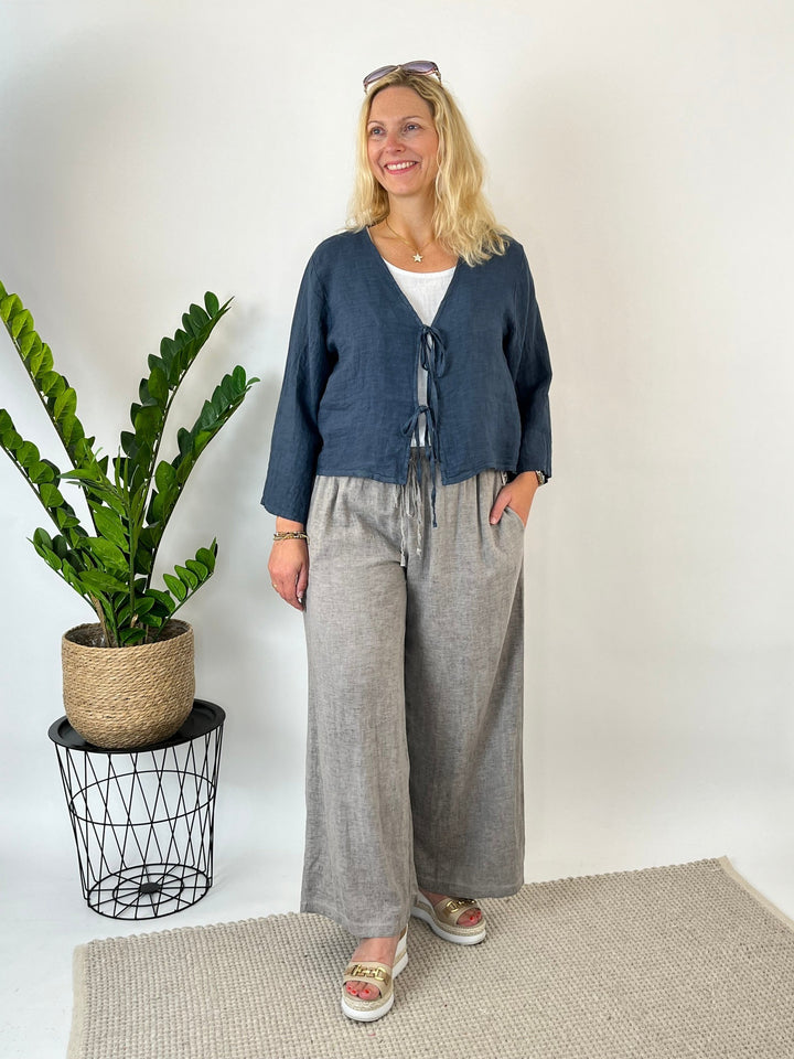 Blusenjacke aus Leinen, marine von Bella Vita - Mode &amp; Lifestyle