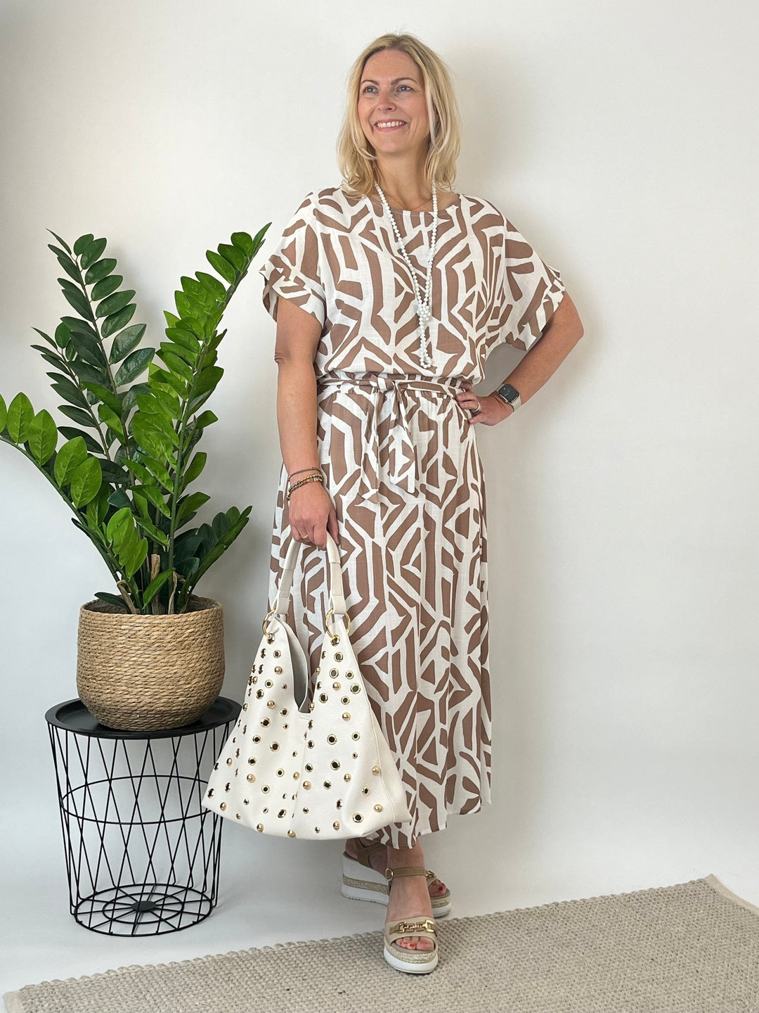 Blusenshirt mit grafischem Print, beige von Bella Vita - Mode &amp; Lifestyle
