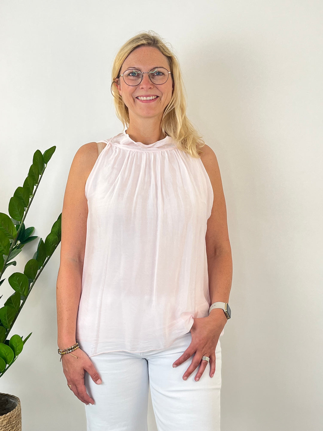 Blusentop mit Seide, rosa von Bella Vita - Mode &amp; Lifestyle