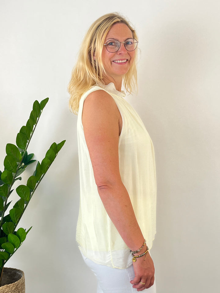 Blusentop mit Seide, vanillegelb von Bella Vita - Mode &amp; Lifestyle
