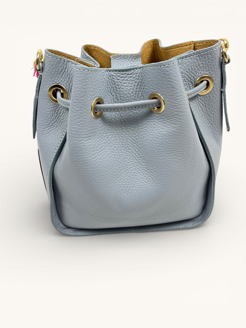Bucket Bag aus Echtleder mit goldfarbenen Zierelementen von Bella Vita - Mode &amp; Lifestyle