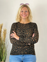Frontalansicht des langärmeligen Cashmere Touch Shirts Leo in Khaki