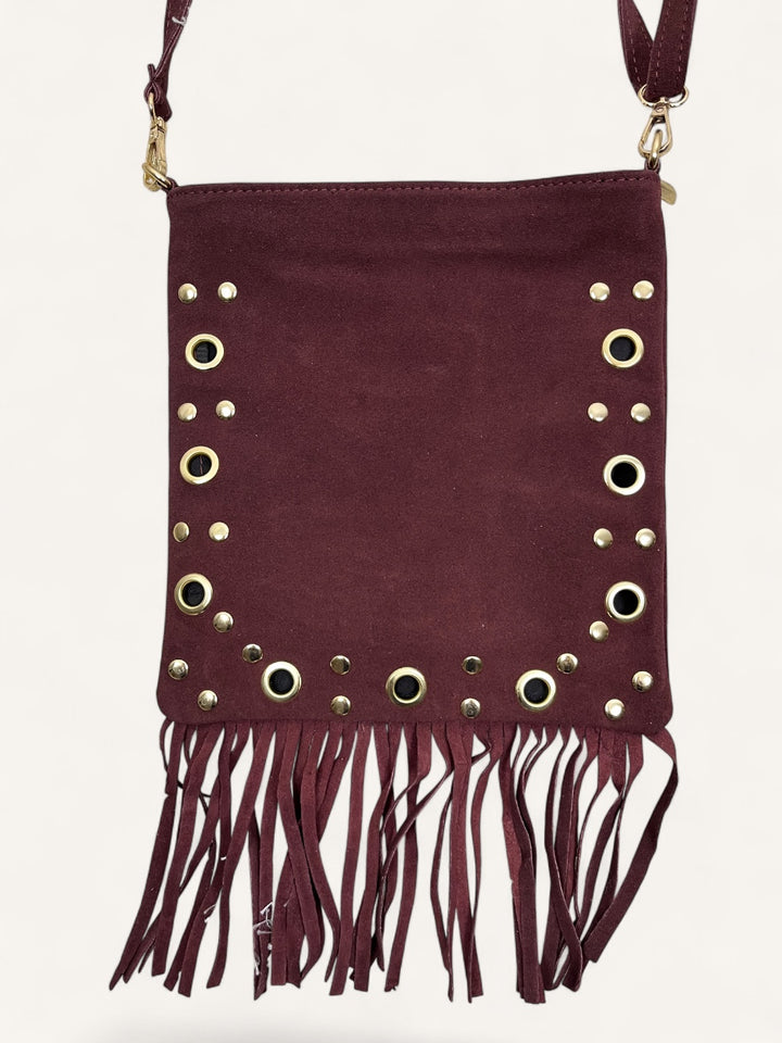 Crossbody-Tasche mit Fransen, bordeaux von Bella Vita - Mode &amp; Lifestyle