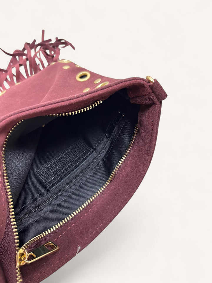 Crossbody-Tasche mit Fransen, bordeaux von Bella Vita - Mode &amp; Lifestyle