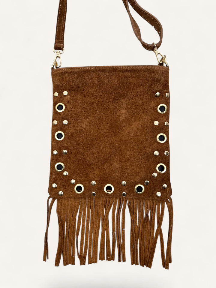 Crossbody-Tasche mit Fransen, cognac von Bella Vita - Mode &amp; Lifestyle