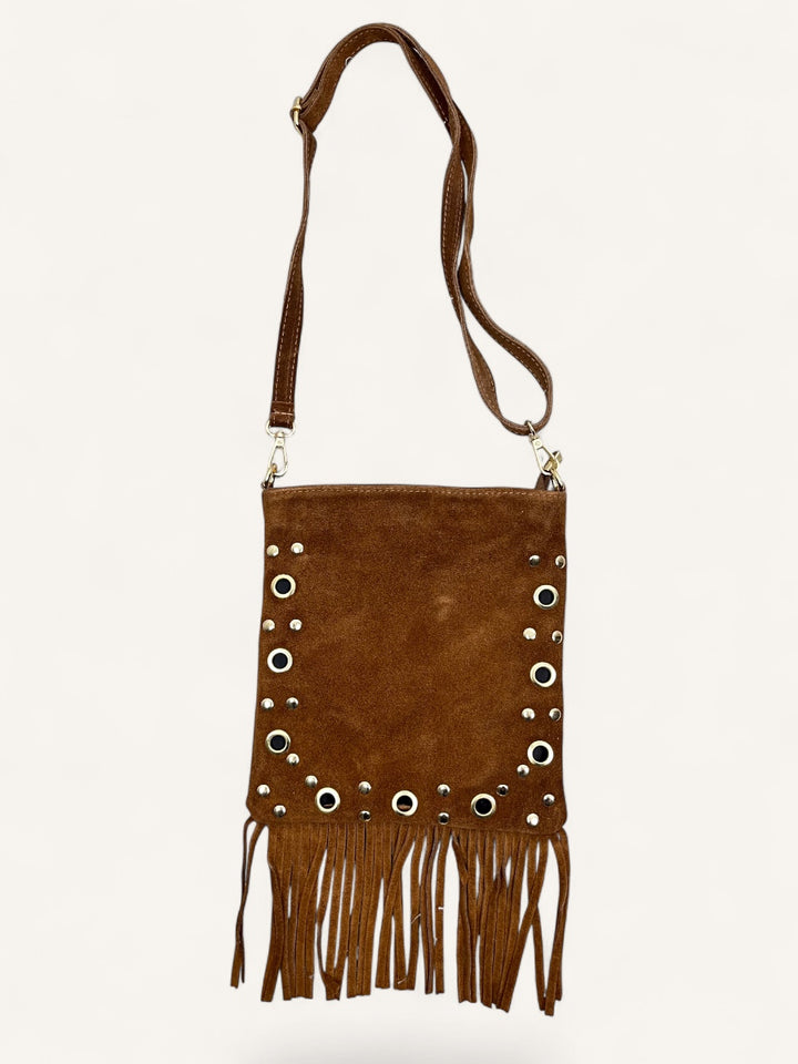 Crossbody-Tasche mit Fransen, cognac von Bella Vita - Mode &amp; Lifestyle