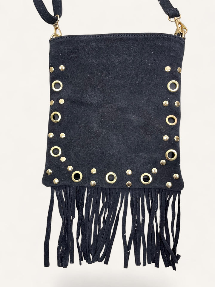 Crossbody-Tasche mit Fransen, schwarz von Bella Vita - Mode &amp; Lifestyle