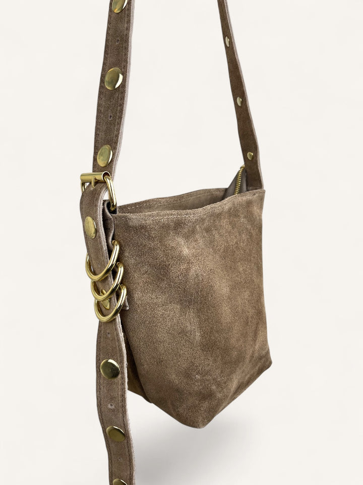 Crossbody-Tasche mit Ösen, taupe von Bella Vita - Mode &amp; Lifestyle