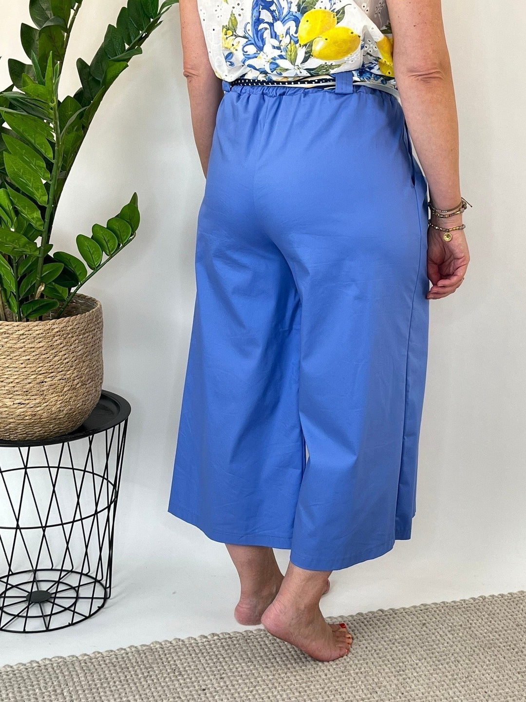 Culotte mit Stoffbindegürtel, blau von Bella Vita - Mode &amp; Lifestyle