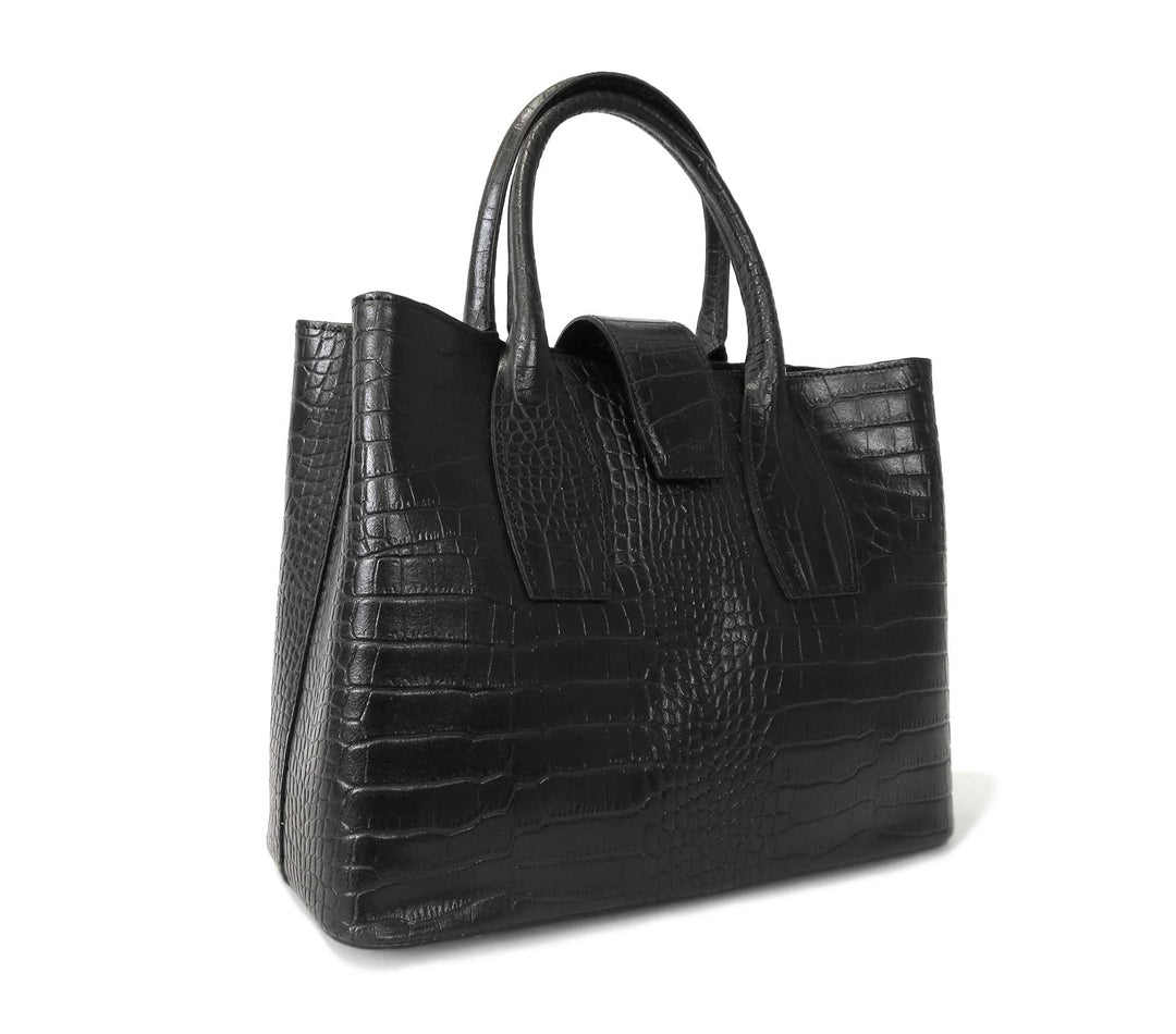 Echtledertasche in Krokooptik von Bella Vita - Mode & Lifestyle