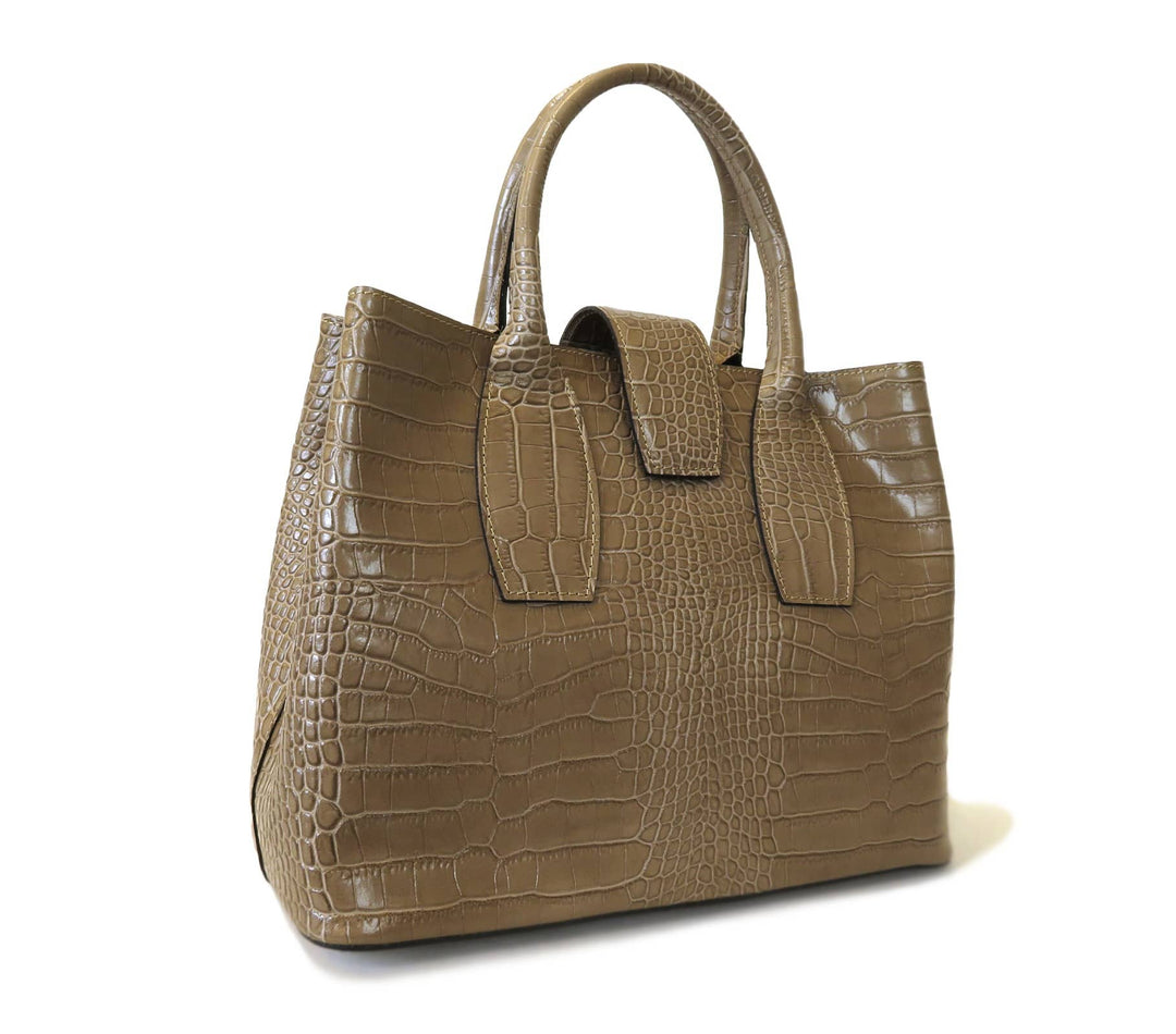Echtledertasche in Krokooptik von Bella Vita - Mode &amp; Lifestyle