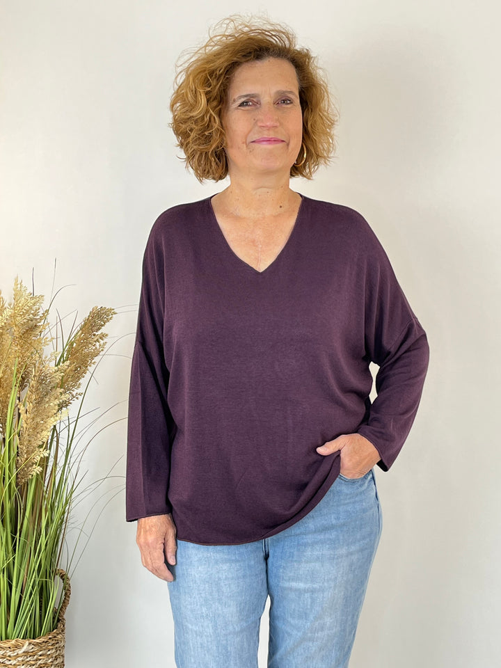 Essential Curvy-Pullover mit V-Ausschnitt