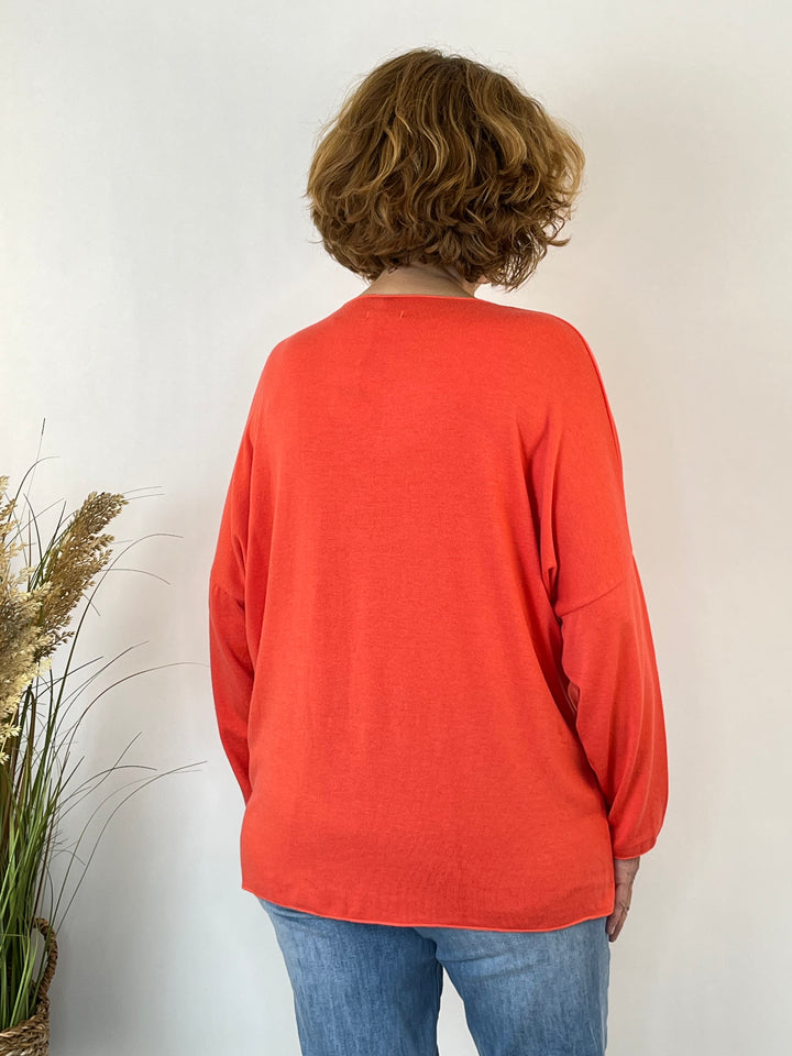 Essential Curvy-Pullover mit V-Ausschnitt