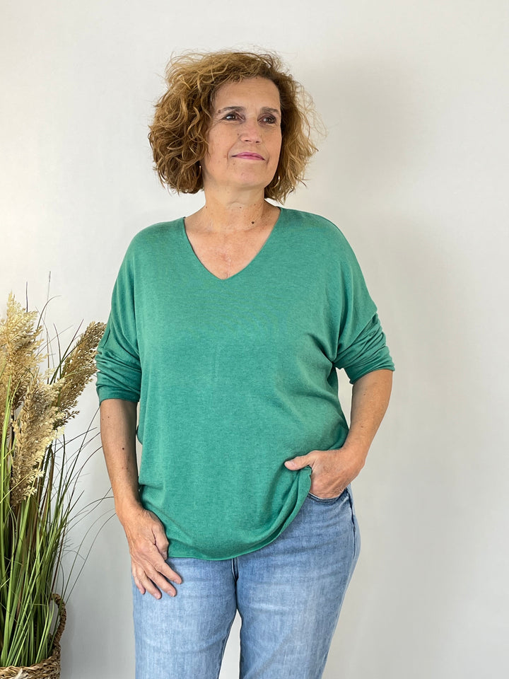 Essential Curvy-Pullover mit V-Ausschnitt