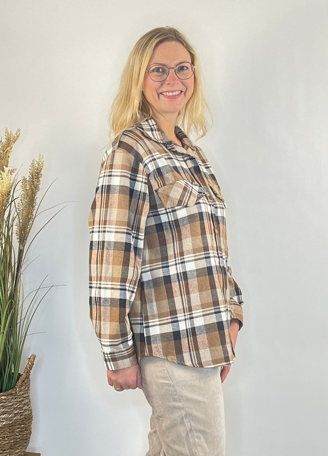 Flanellhemd, beige-ecru von Bella Vita - Mode &amp; Lifestyle