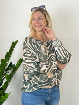 Fledermauspullover Animalprint, khaki von Bella Vita - Mode & Lifestyle
